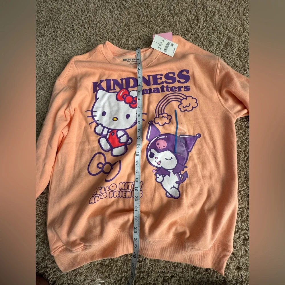 NWT Hello Kitty by Sanrio Graphic Sweatshirt in Peach - Picture 5 of 9